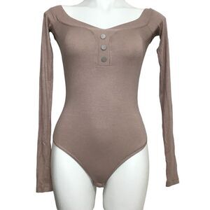 ALIX NYC Bodysuit Sutton Thong Long Sleeve Size XS